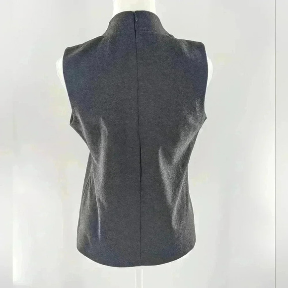 J Crew 365 Mock Neck Sleeveless Top Small Dark Charcoal Gray Business Casual - Picture 4 of 13